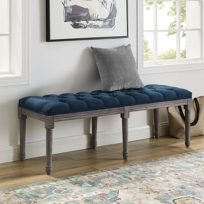 Province French Vintage Upholstered Fabric Bench By HouseBean