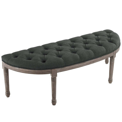 Esteem Vintage French Upholstered Fabric Semi-Circle Bench By HouseBean