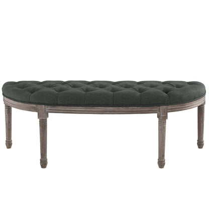 Esteem Vintage French Upholstered Fabric Semi-Circle Bench By HouseBean