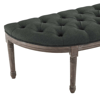 Esteem Vintage French Upholstered Fabric Semi-Circle Bench By HouseBean