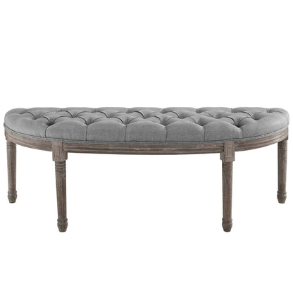 Esteem Vintage French Upholstered Fabric Semi-Circle Bench By HouseBean