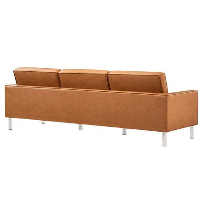 Loft Tufted Vegan Leather Sofa By HouseBean