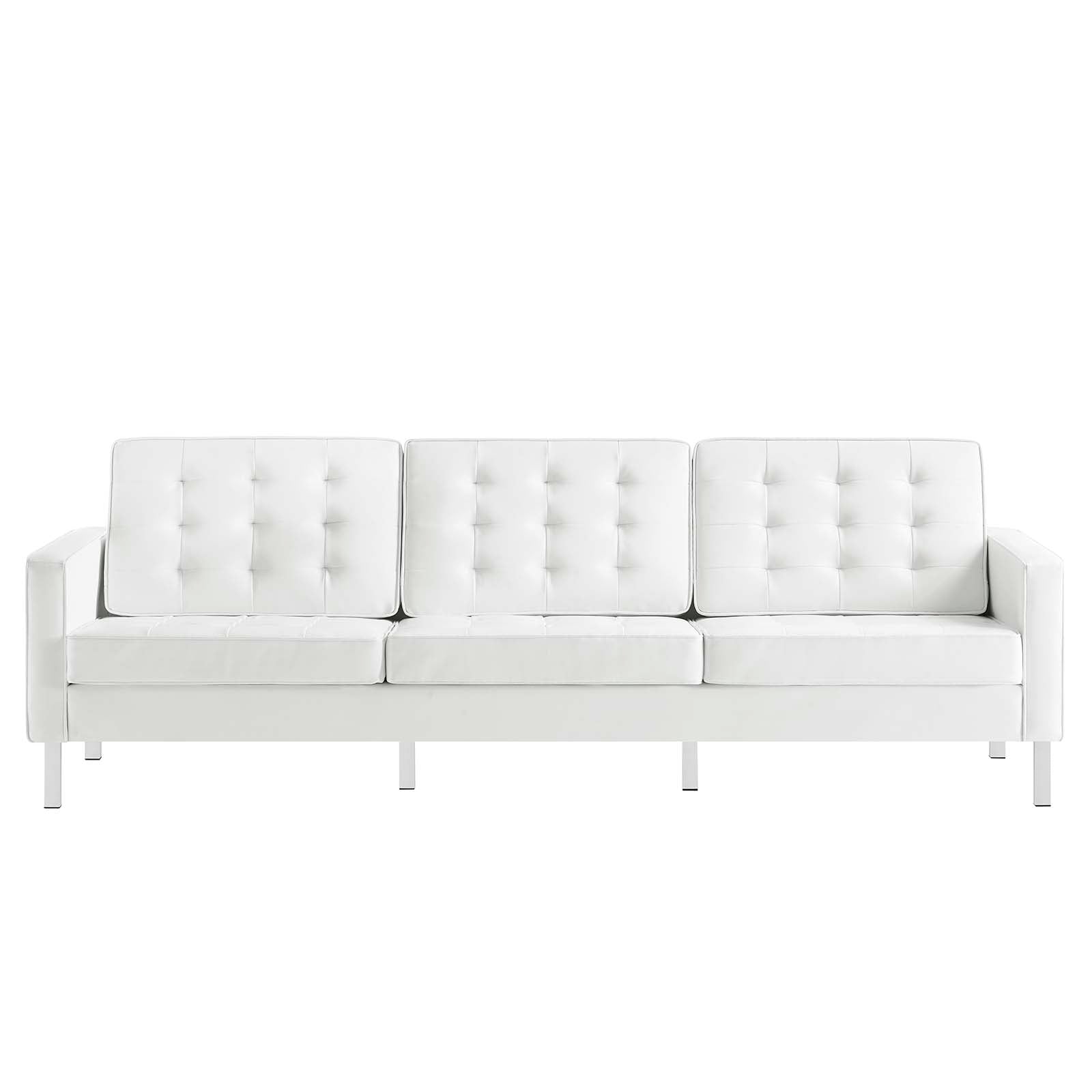 Loft Tufted Vegan Leather Sofa By HouseBean