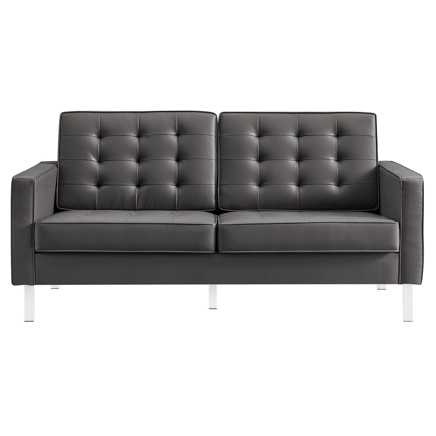 Loft Tufted Vegan Leather Loveseat by Modway