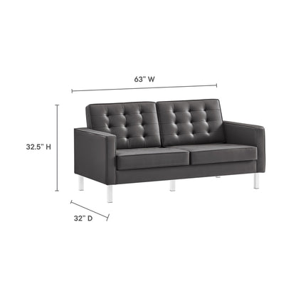 Loft Tufted Vegan Leather Loveseat by Modway