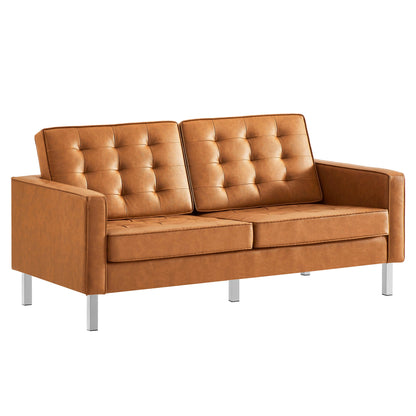 Loft 2-Piece Tufted Vegan Leather Furniture Set by Modway