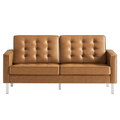 Loft 3 Piece Tufted Upholstered Faux Leather Set by Modway