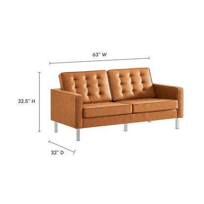 Loft Tufted Vegan Leather Loveseat by Modway