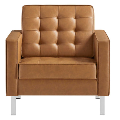 Loft Tufted Vegan Leather Armchair by Modway