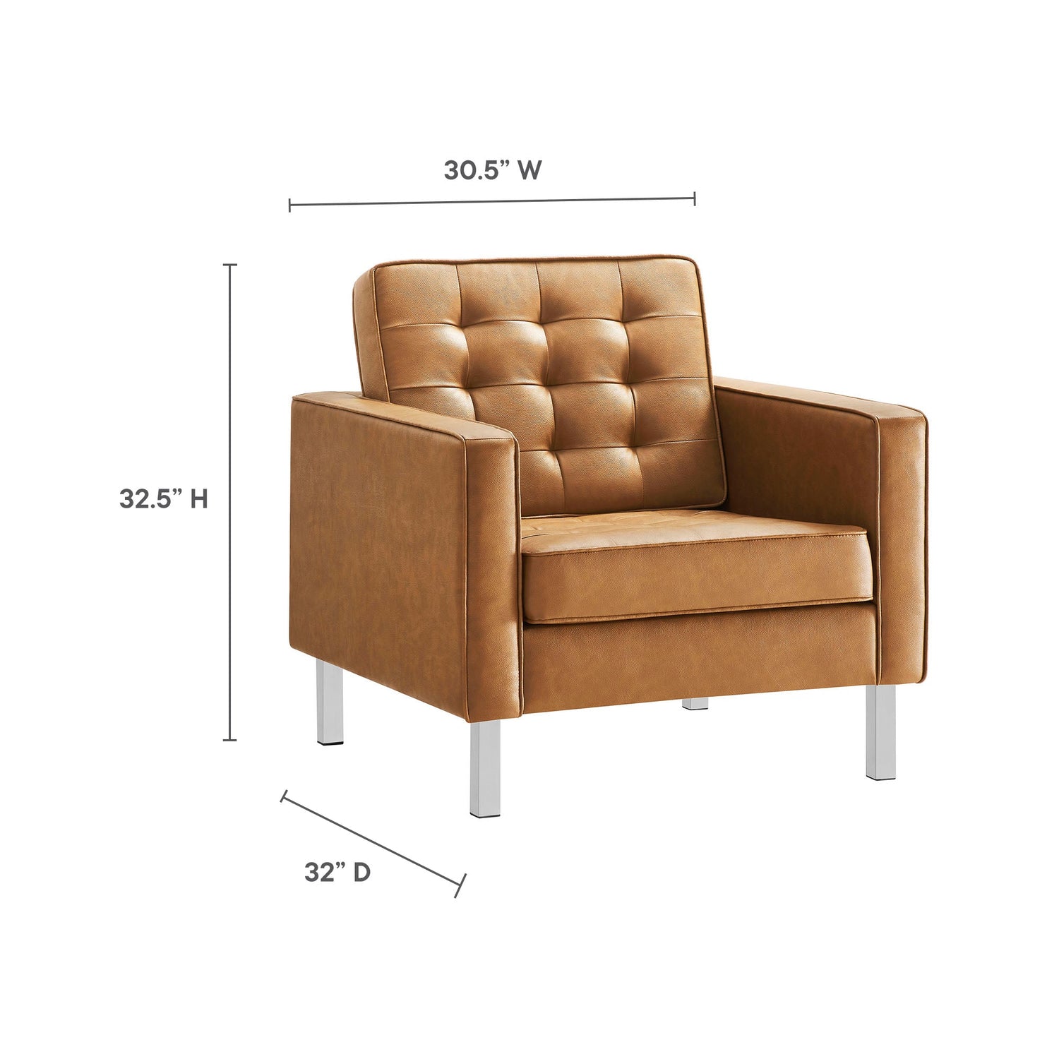 Loft Tufted Vegan Leather Armchair by Modway