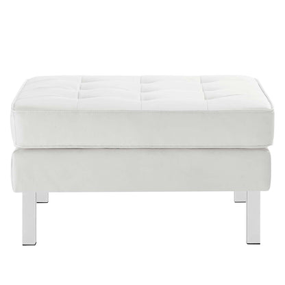 Loft Tufted Vegan Leather Ottoman By HouseBean