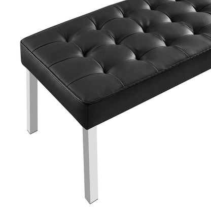 Loft Tufted Vegan Leather Bench By HouseBean