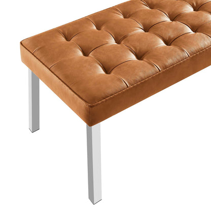 Loft Tufted Vegan Leather Bench By HouseBean