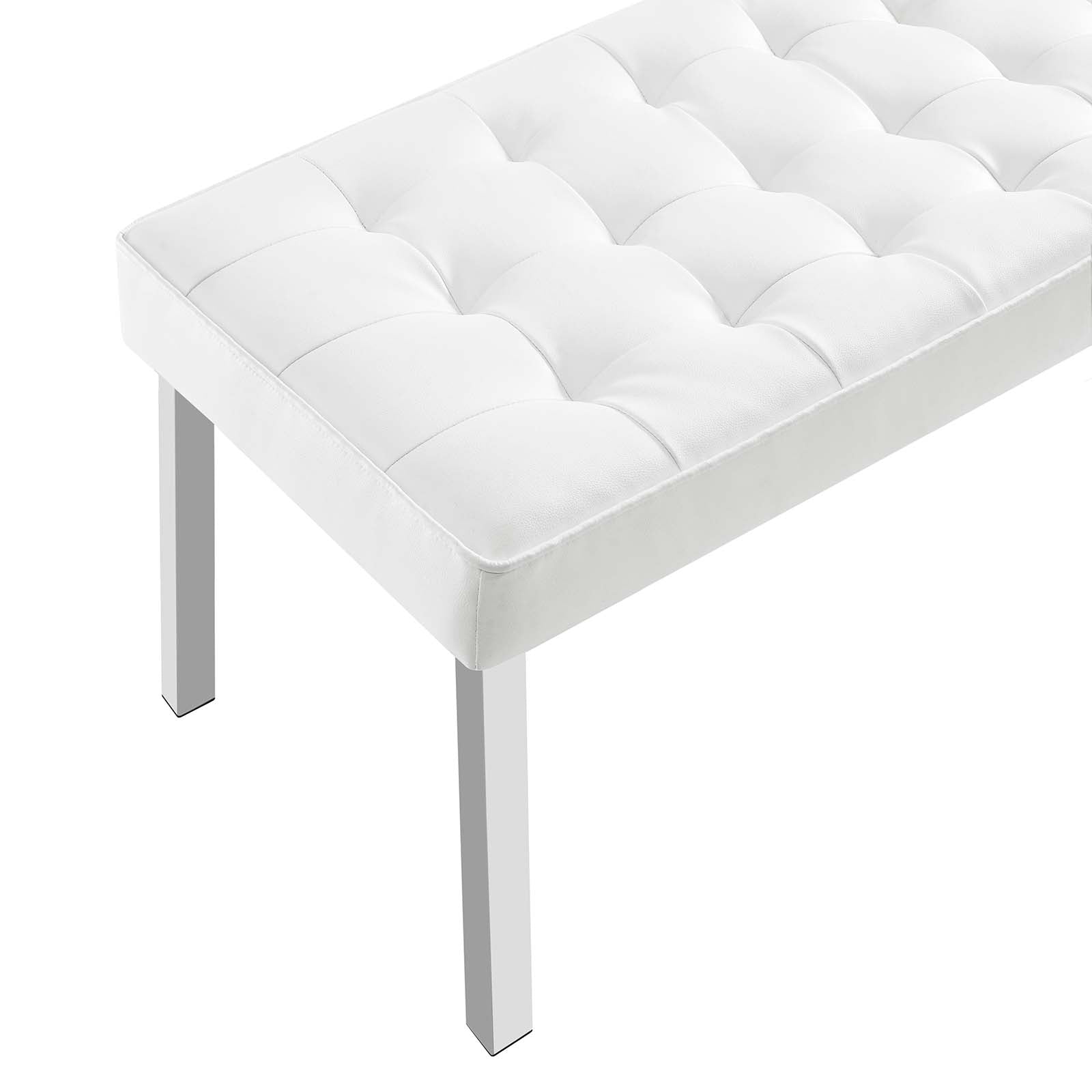 Loft Tufted Vegan Leather Bench By HouseBean