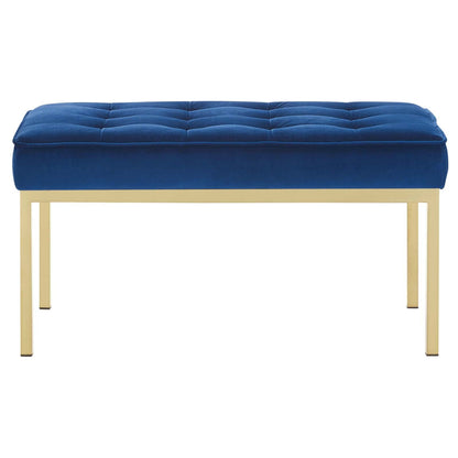 Loft Gold Stainless Steel Leg Medium Performance Velvet Bench by Modway