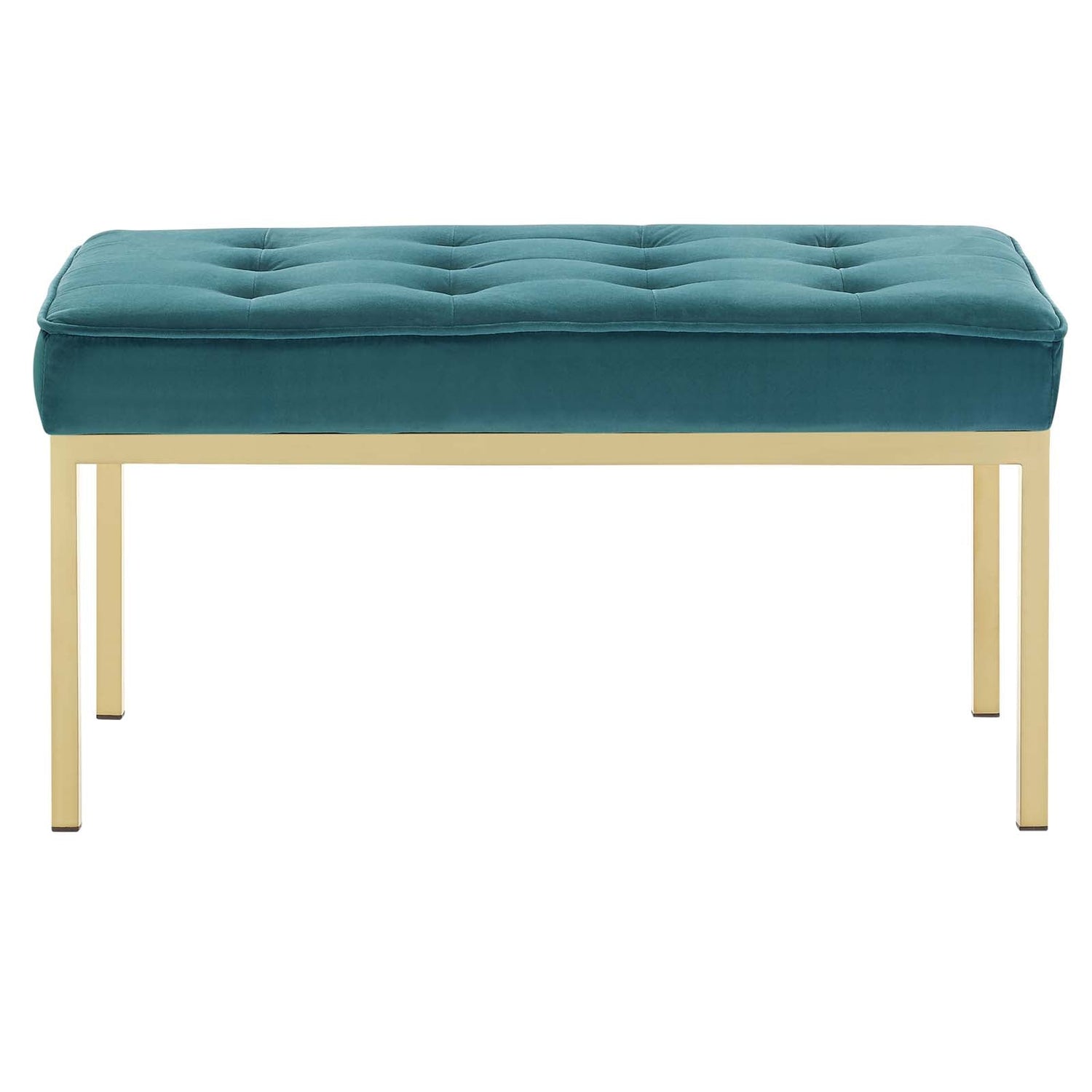 Loft Gold Stainless Steel Leg Medium Performance Velvet Bench by Modway
