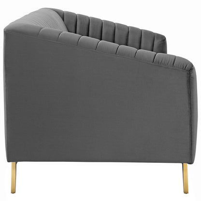 Valiant Vertical Channel Tufted Performance Velvet Sofa By HouseBean