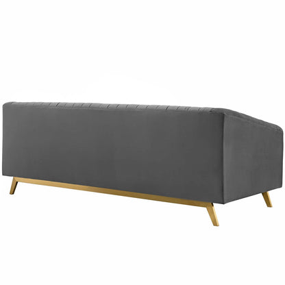 Valiant Vertical Channel Tufted Performance Velvet Sofa By HouseBean