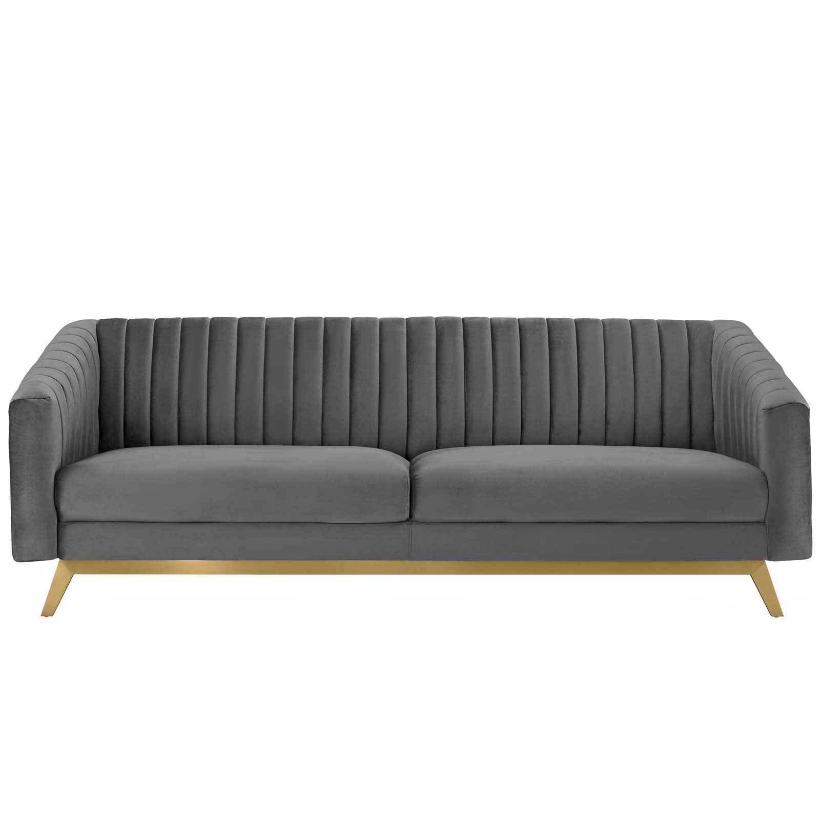 Valiant Vertical Channel Tufted Performance Velvet Sofa By HouseBean