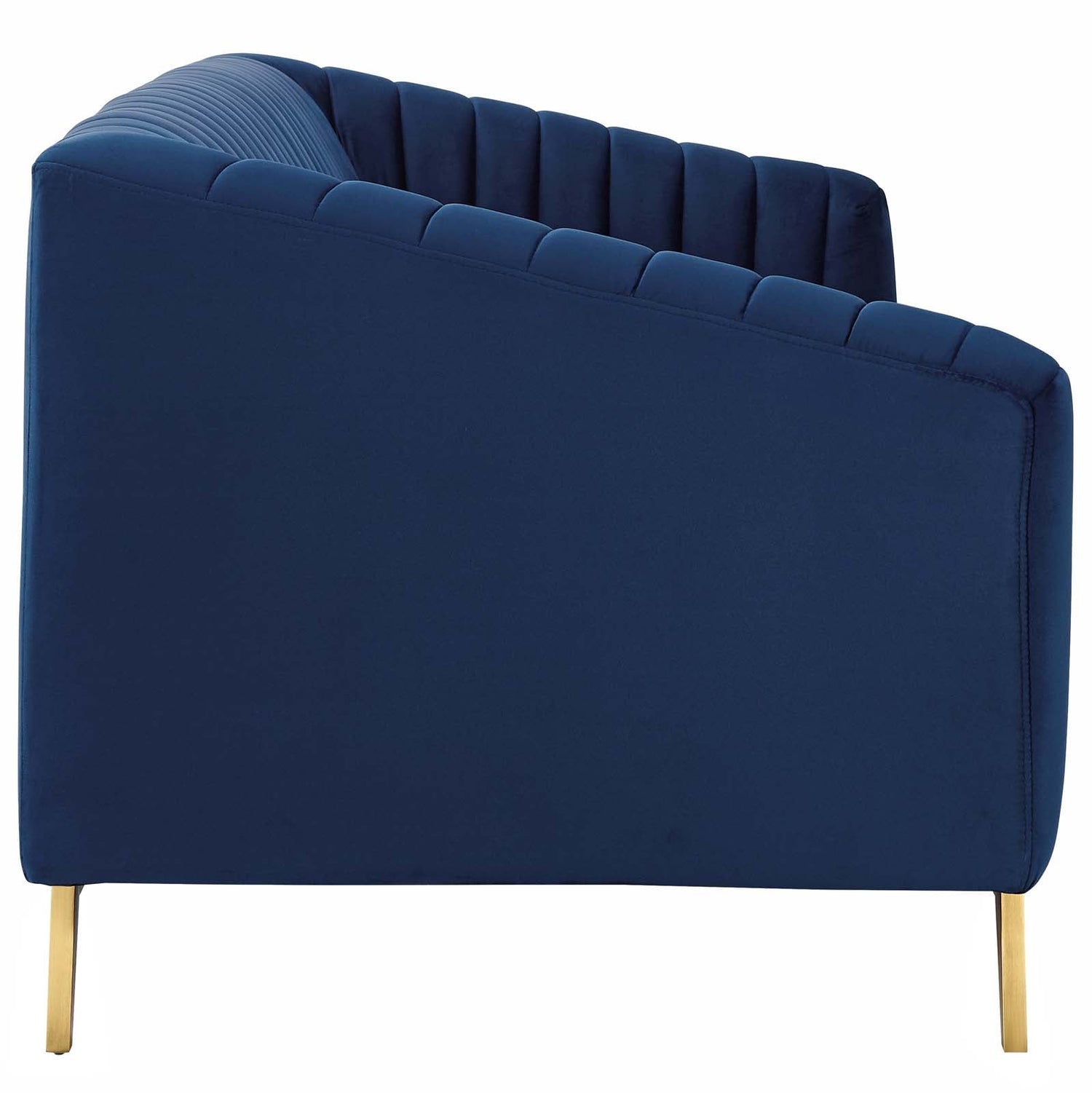 Valiant Vertical Channel Tufted Performance Velvet Sofa By HouseBean