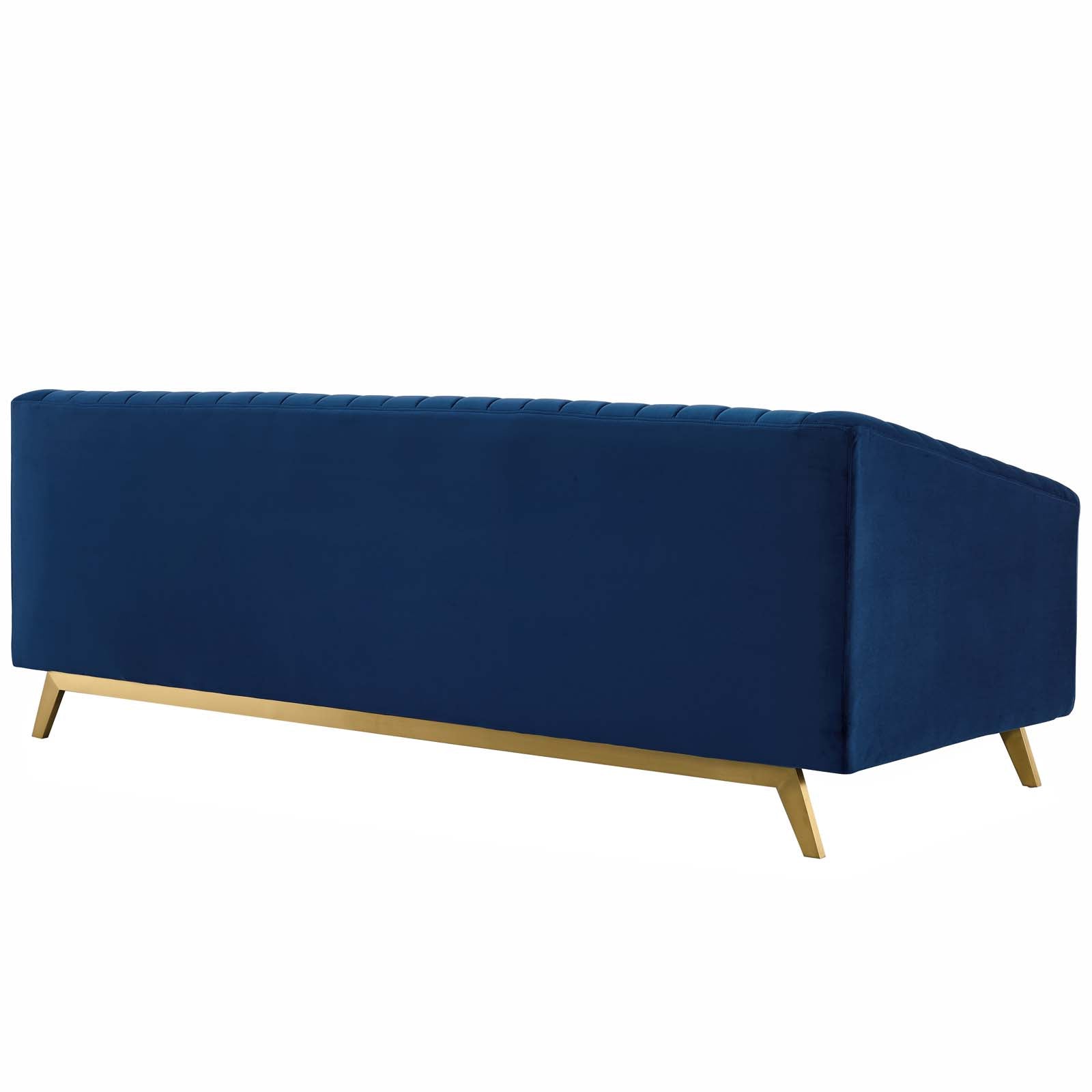 Valiant Vertical Channel Tufted Performance Velvet Sofa By HouseBean