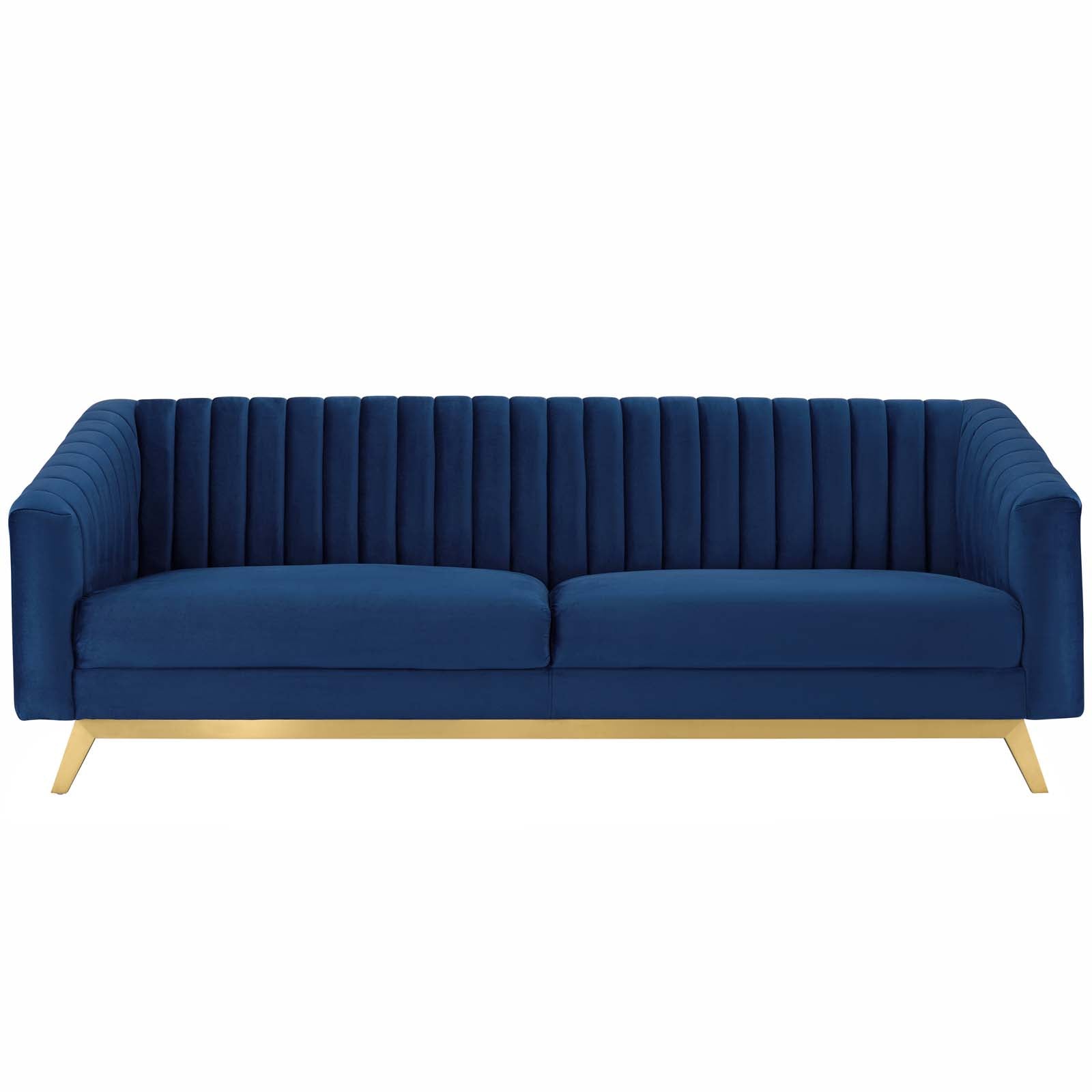 Valiant Vertical Channel Tufted Performance Velvet Sofa By HouseBean