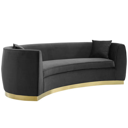 Resolute Curved Performance Velvet Sofa By HouseBean