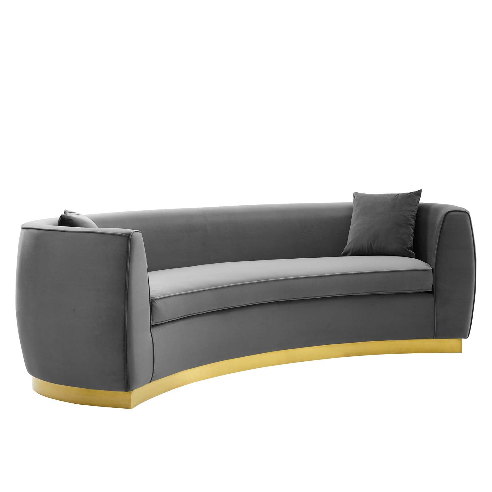 Resolute Curved Performance Velvet Sofa By HouseBean