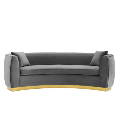 Resolute Curved Performance Velvet Sofa By HouseBean