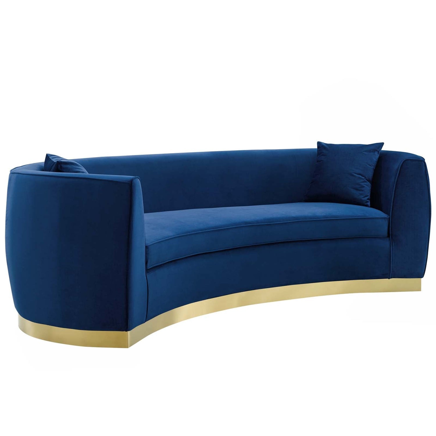 Resolute Curved Performance Velvet Sofa By HouseBean