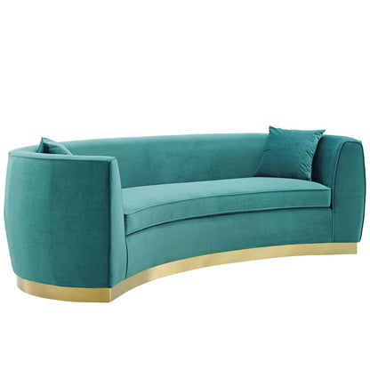 Resolute Curved Performance Velvet Sofa By HouseBean