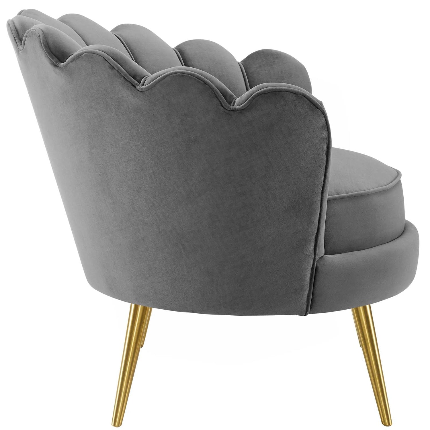 Admire Scalloped Edge Performance Velvet Accent Armchair by Modway
