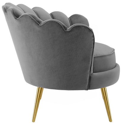 Admire Scalloped Edge Performance Velvet Accent Armchair by Modway