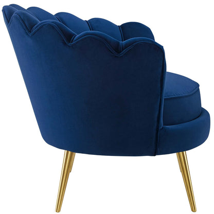 Admire Scalloped Edge Performance Velvet Accent Armchair by Modway