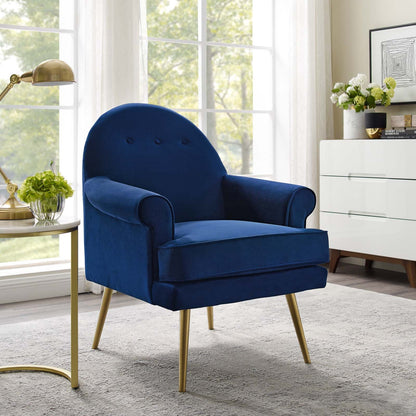 Revive Tufted Button Accent Performance Velvet Armchair By HouseBean