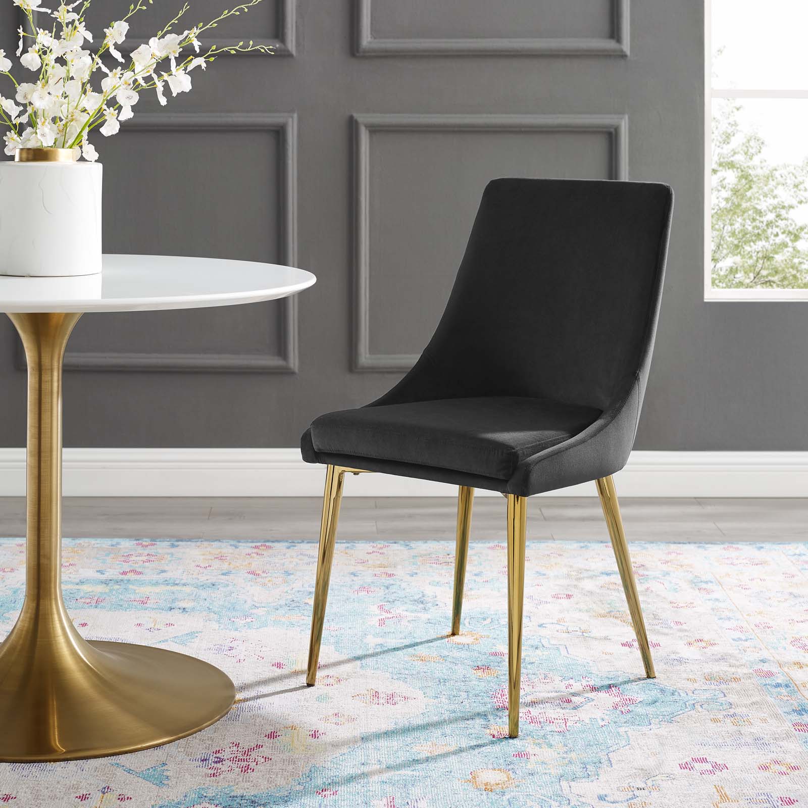 Viscount Modern Accent Performance Velvet Dining Chair By HouseBean