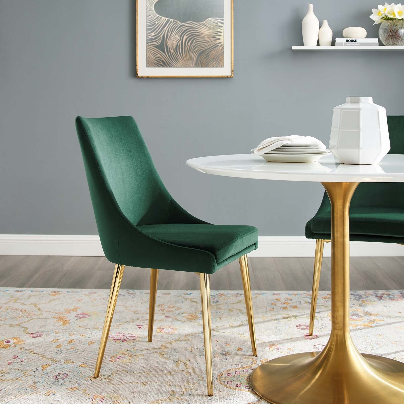 Viscount Modern Accent Performance Velvet Dining Chair By HouseBean