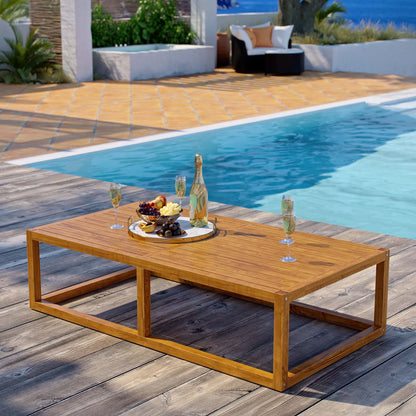 Newbury Outdoor Patio Premium Grade A Teak Wood Coffee Table By HouseBean