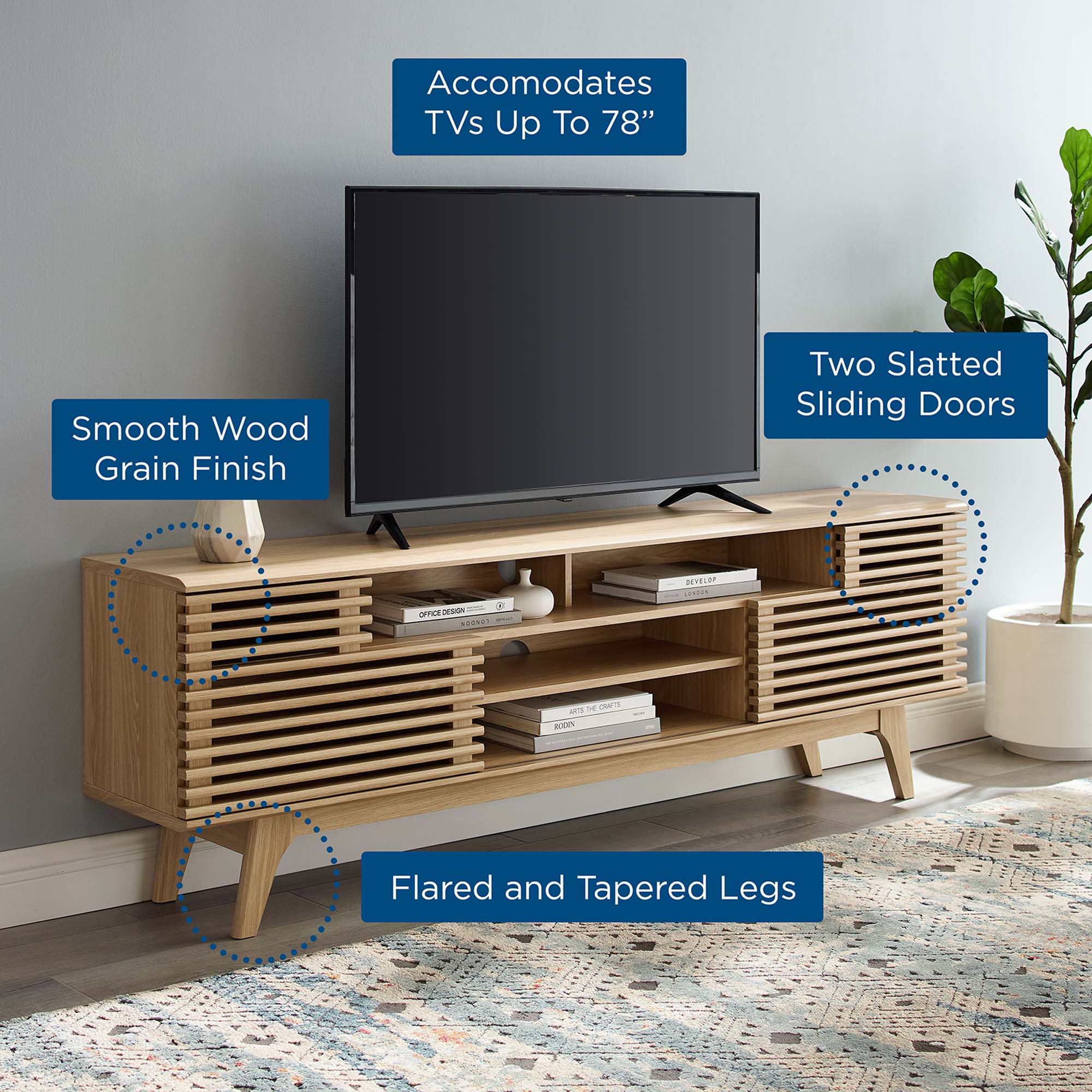 Render 71&quot; Media Console TV Stand by Modway