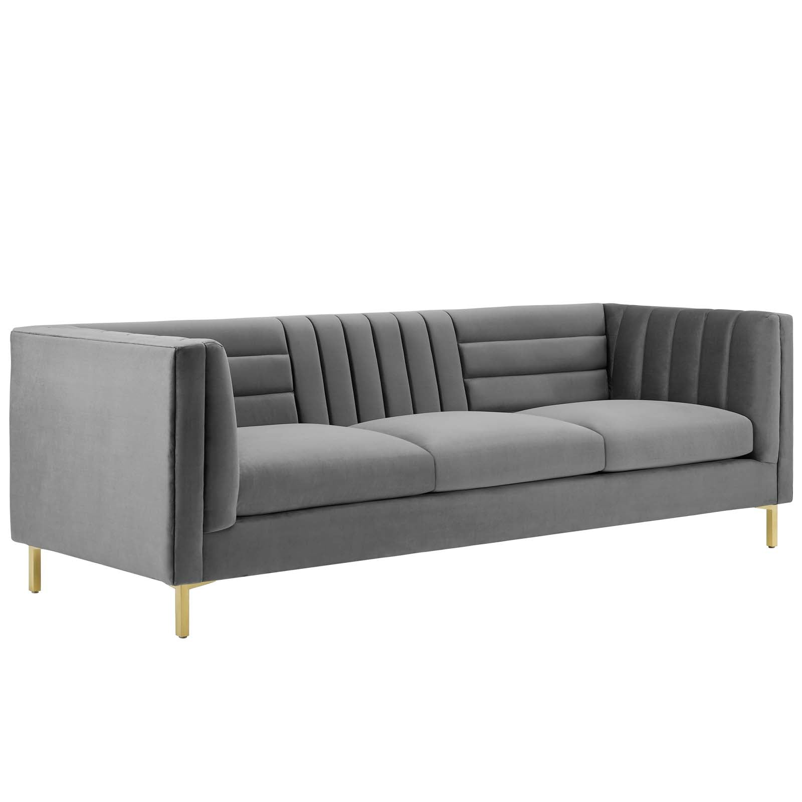 Ingenuity Channel Tufted Performance Velvet Sofa By HouseBean