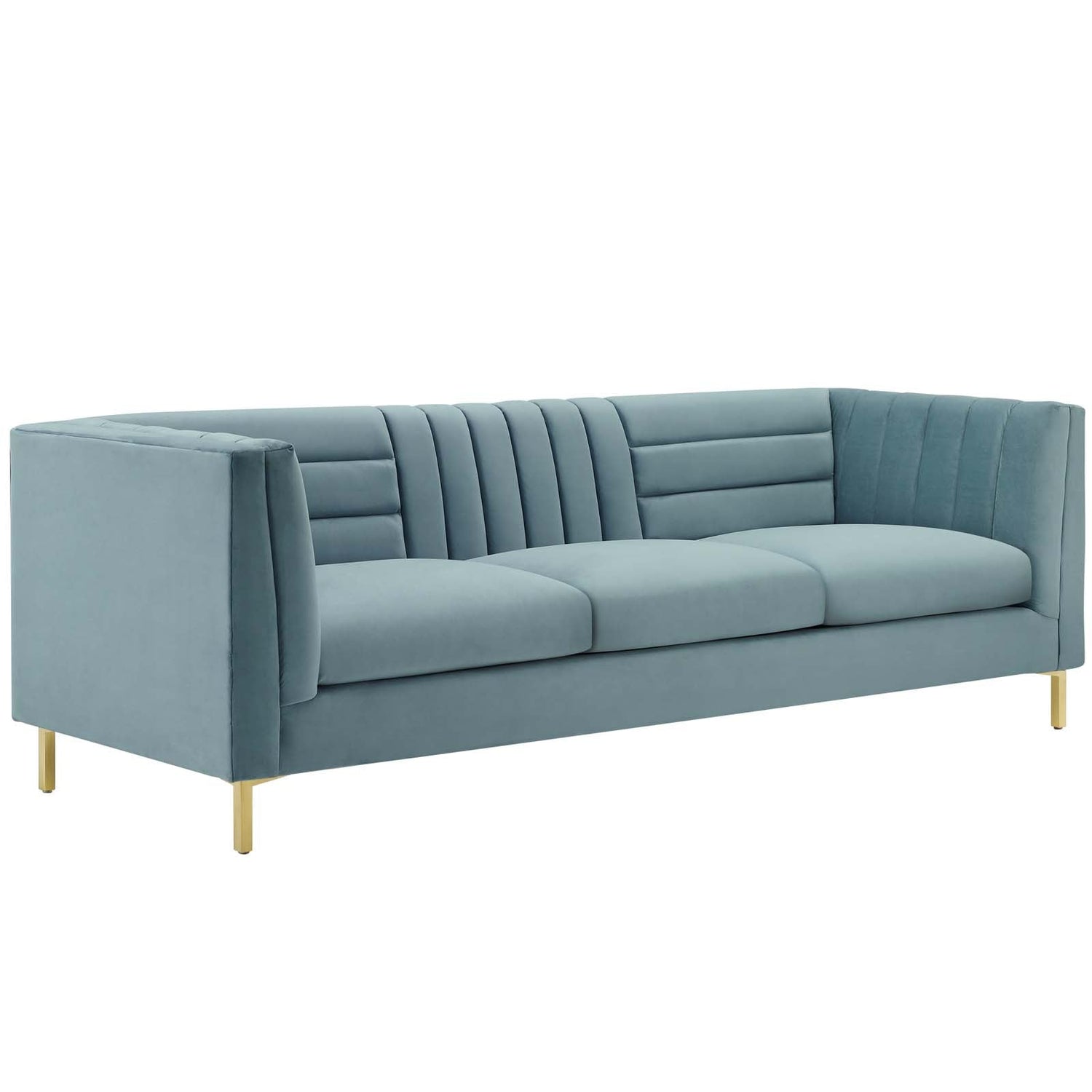 Ingenuity Channel Tufted Performance Velvet Sofa By HouseBean