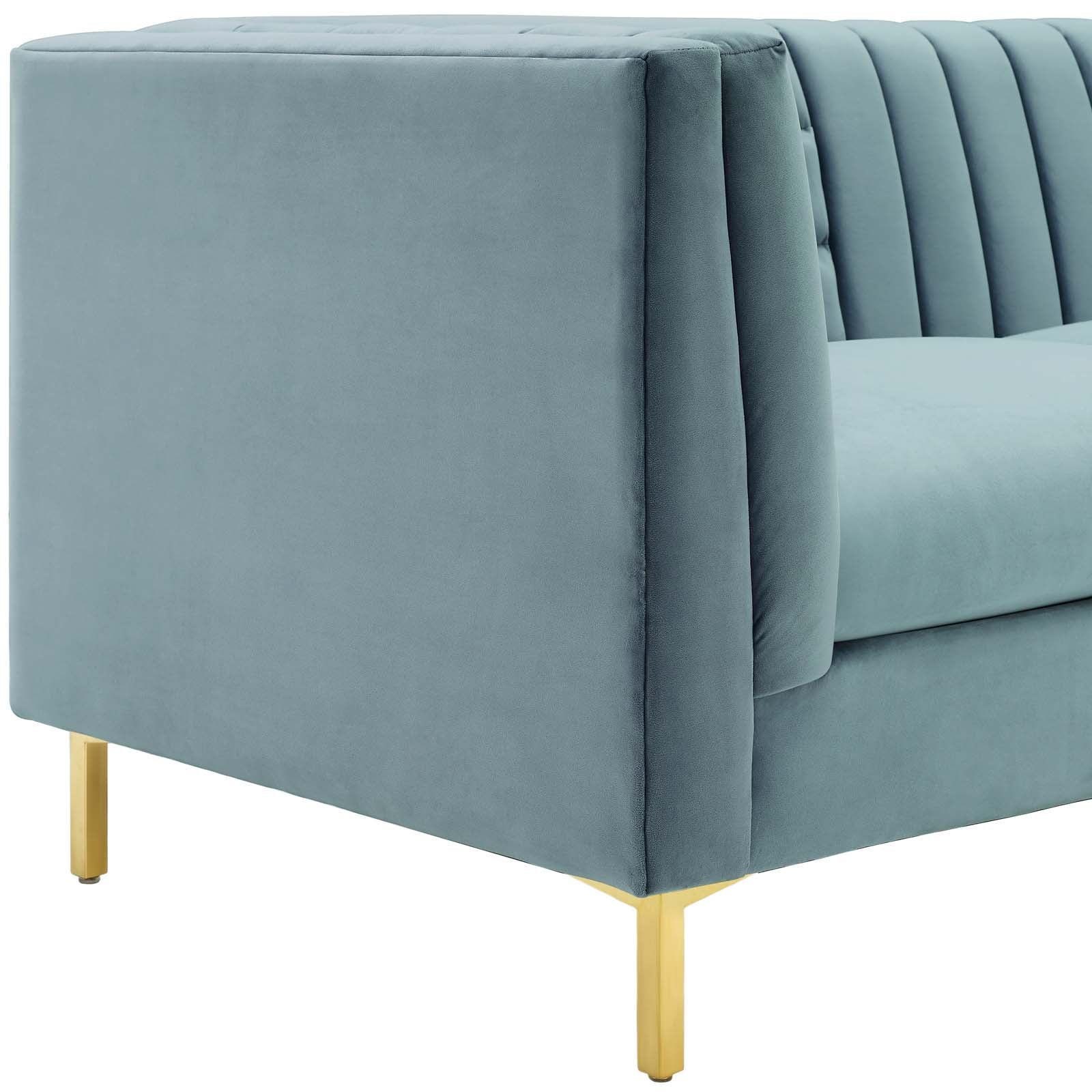 Ingenuity Channel Tufted Performance Velvet Sofa By HouseBean