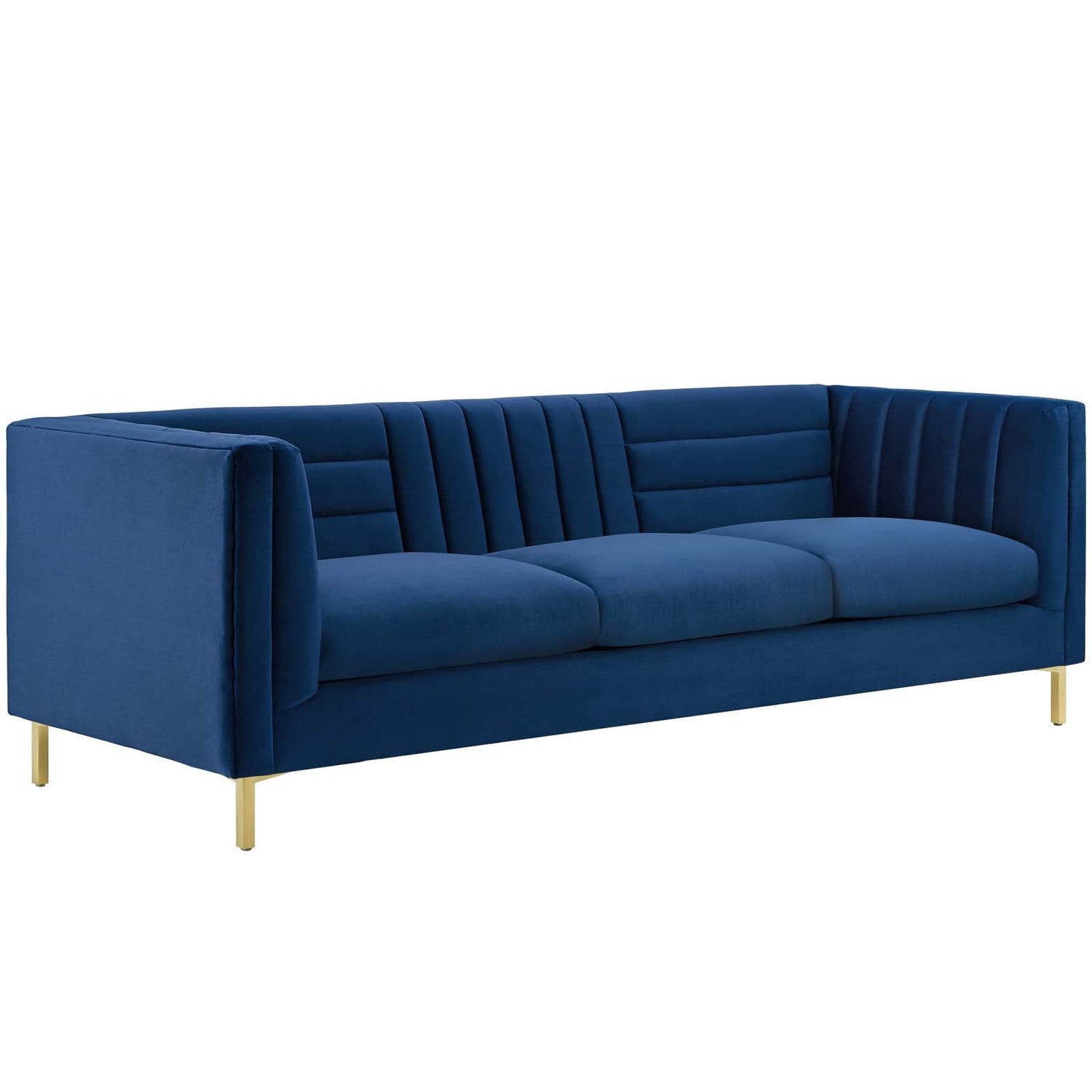 Ingenuity Channel Tufted Performance Velvet Sofa By HouseBean