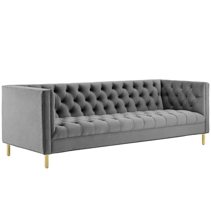 Delight Tufted Button Performance Velvet Sofa By HouseBean