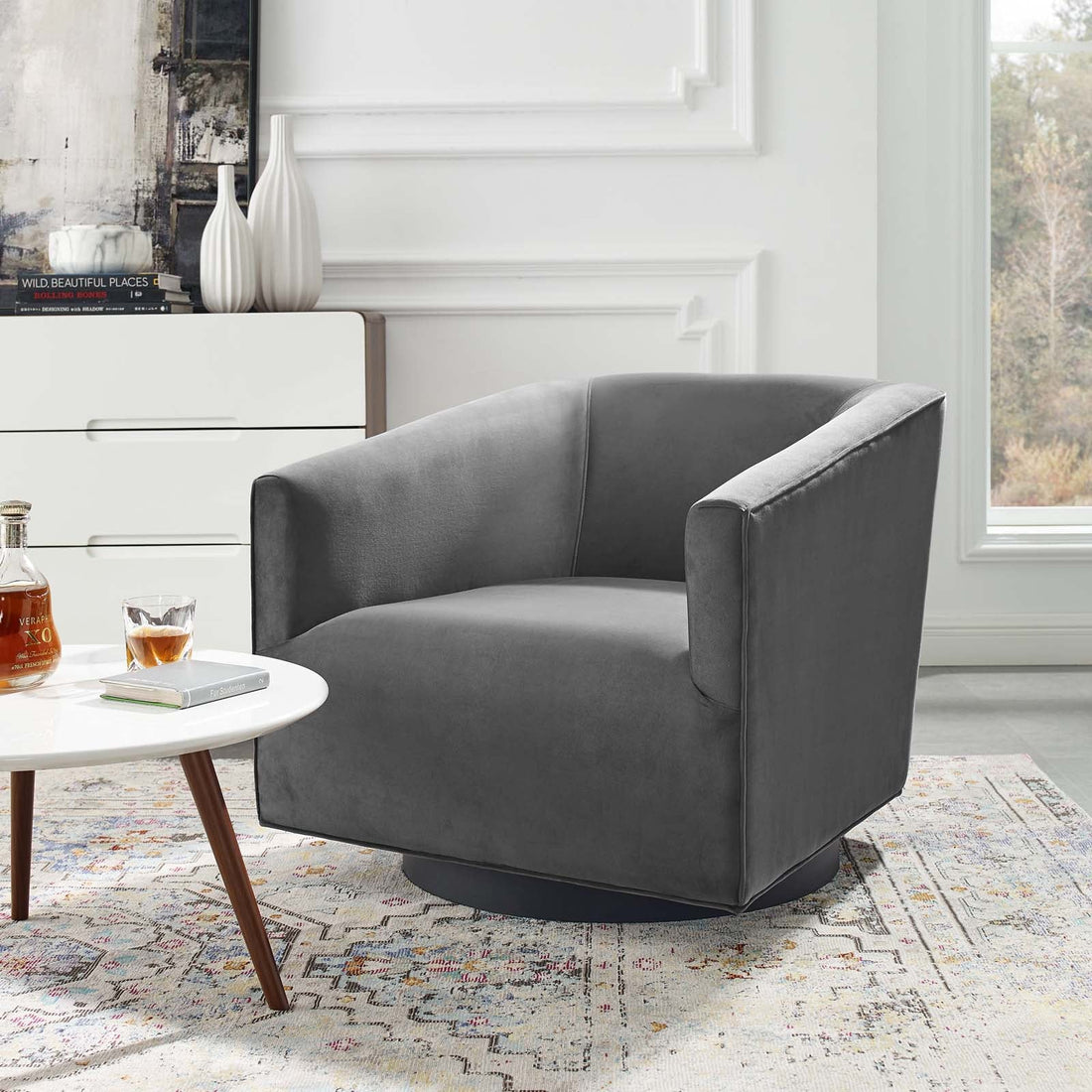 Twist Accent Lounge Performance Velvet Swivel Chair by Modway