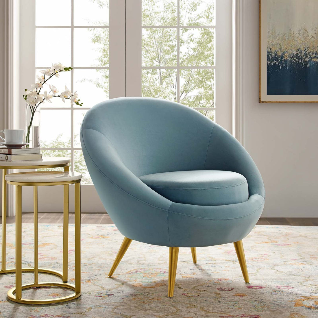 Circuit Performance Velvet Accent Chair By HouseBean