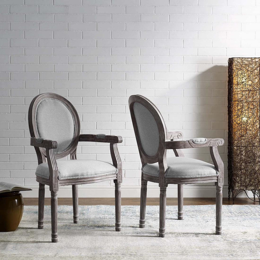 Emanate Upholstered Fabric Dining Armchair Set of 2 by Modway