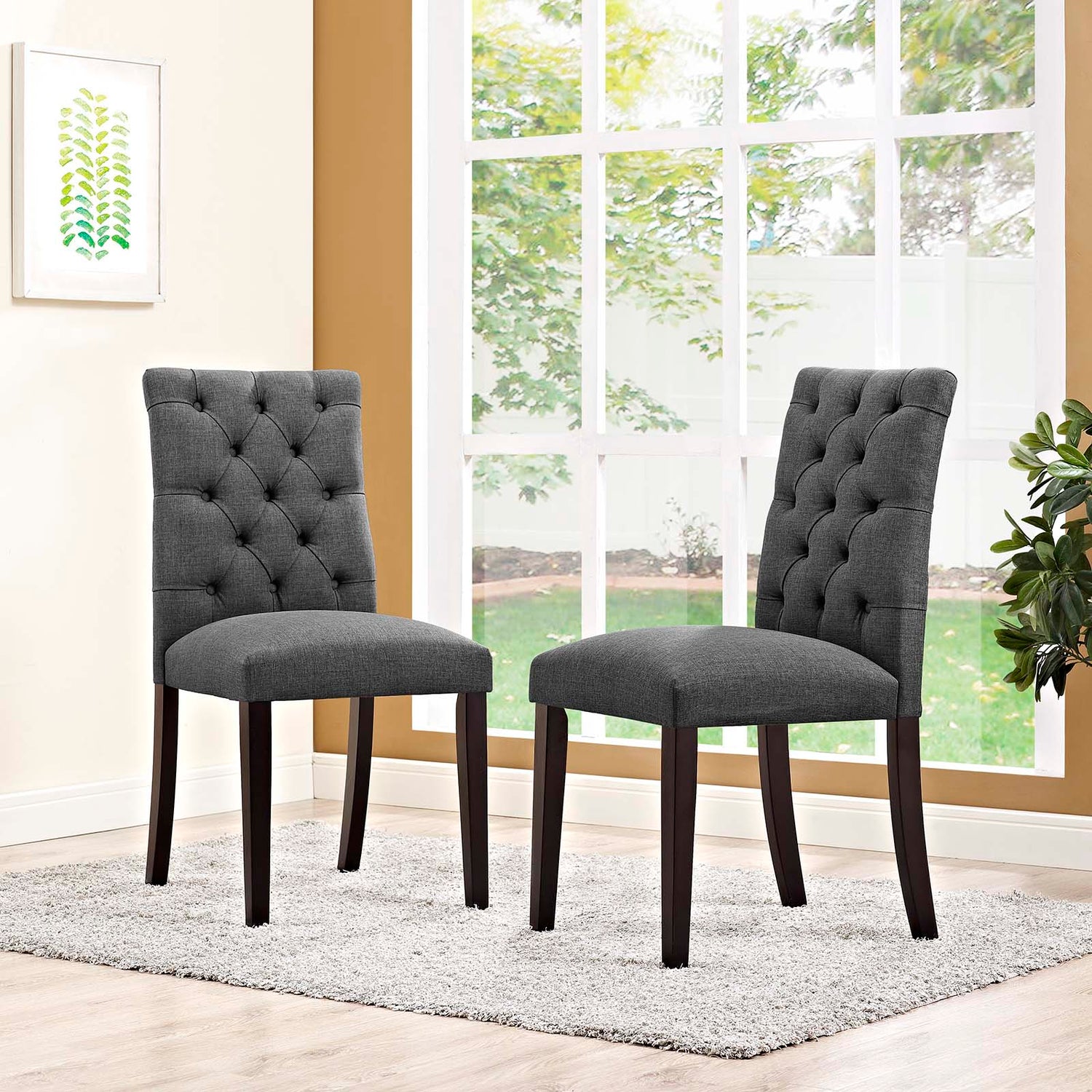 Duchess Fabric Dining Chair Set of 2 by Modway
