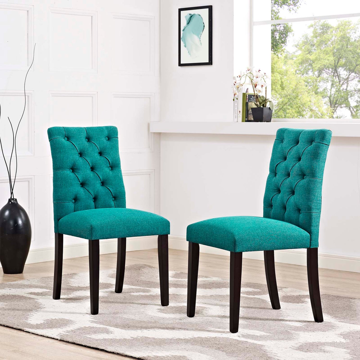 Duchess Fabric Dining Chair Set of 2 by Modway