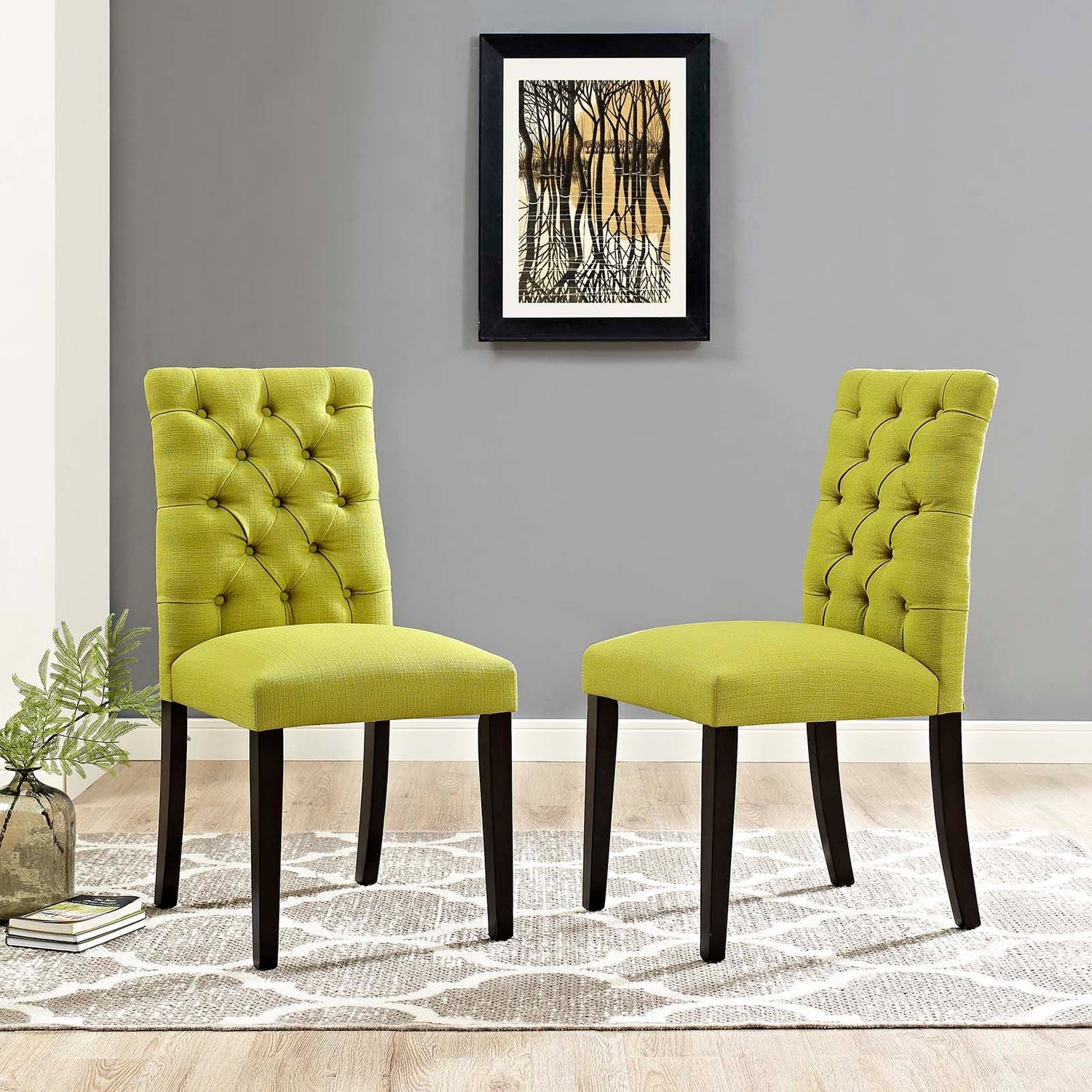 Duchess Fabric Dining Chair Set of 2 by Modway